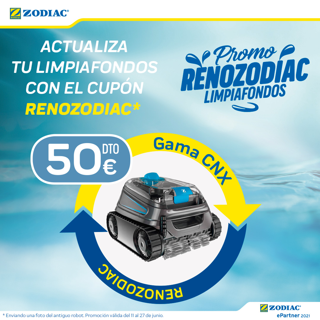 poolaria's tweet photo. ¡Renueva tu robot limpiafondos con la promoción RENOZODIAC! • Consigue tu robot 🤖 limpiafondos Zodiac CNX con 50€ de descuento 💦 • Del 11 al 27 de junio • Compra aquí ➡️ https://t.co/DYHyI1RUnZ #Poolaria #Limpiafondos #Zodiac #Renozodiac https://t.co/JcMRI5IO5B