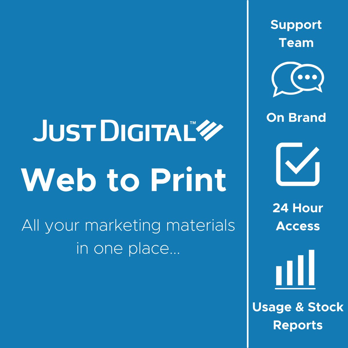 Do you need to keep control of your brand but provide a range of marketing materials?

Call us today to discuss how our intuitive, bespoke, online ordering portal can help save you time and money. 

Call 01480 825 000 or email justask@justdigital.co.uk
 
#WebToPrint #DigitalPrint