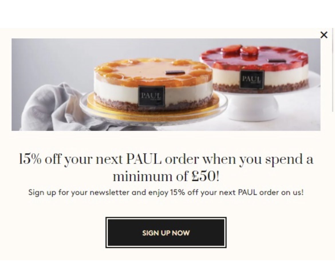 emmaliiii's tweet photo. @PAUL_BAKERY hi! I signed up to your newsletter and didn’t get a 15% off code! Can you please provide! https://t.co/IDzDaFY3vZ