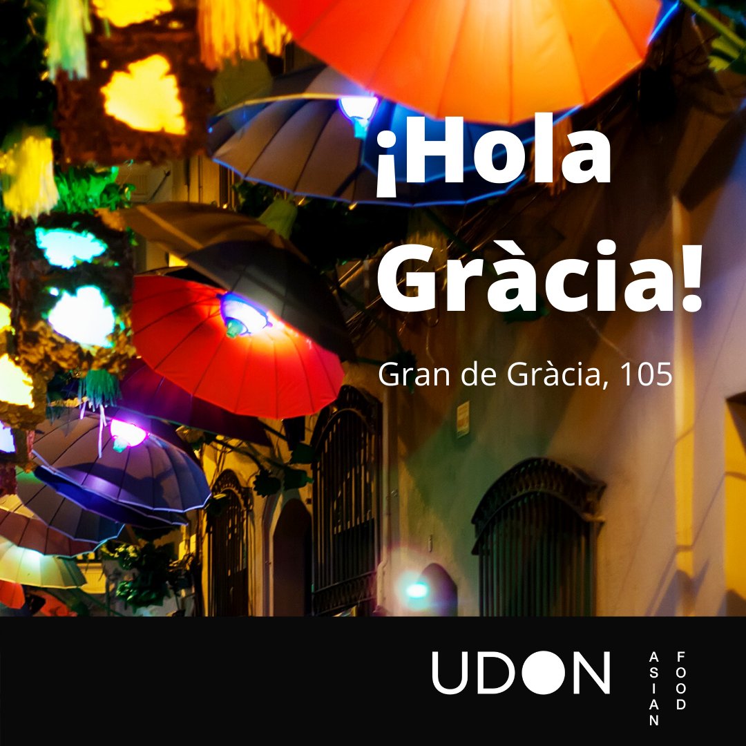 📣GOOOD NEWS! Hoy abrimos un nuevo local en #Barcelona 🥳🥳🥳En el número 105 de la emblemática calle Gran de Gràcia de Barcelona. WELCOME #UDON GRÀCIA!
#gràcia #AsianFood #Restaurants #NewOpenigs #GrandeGràcia