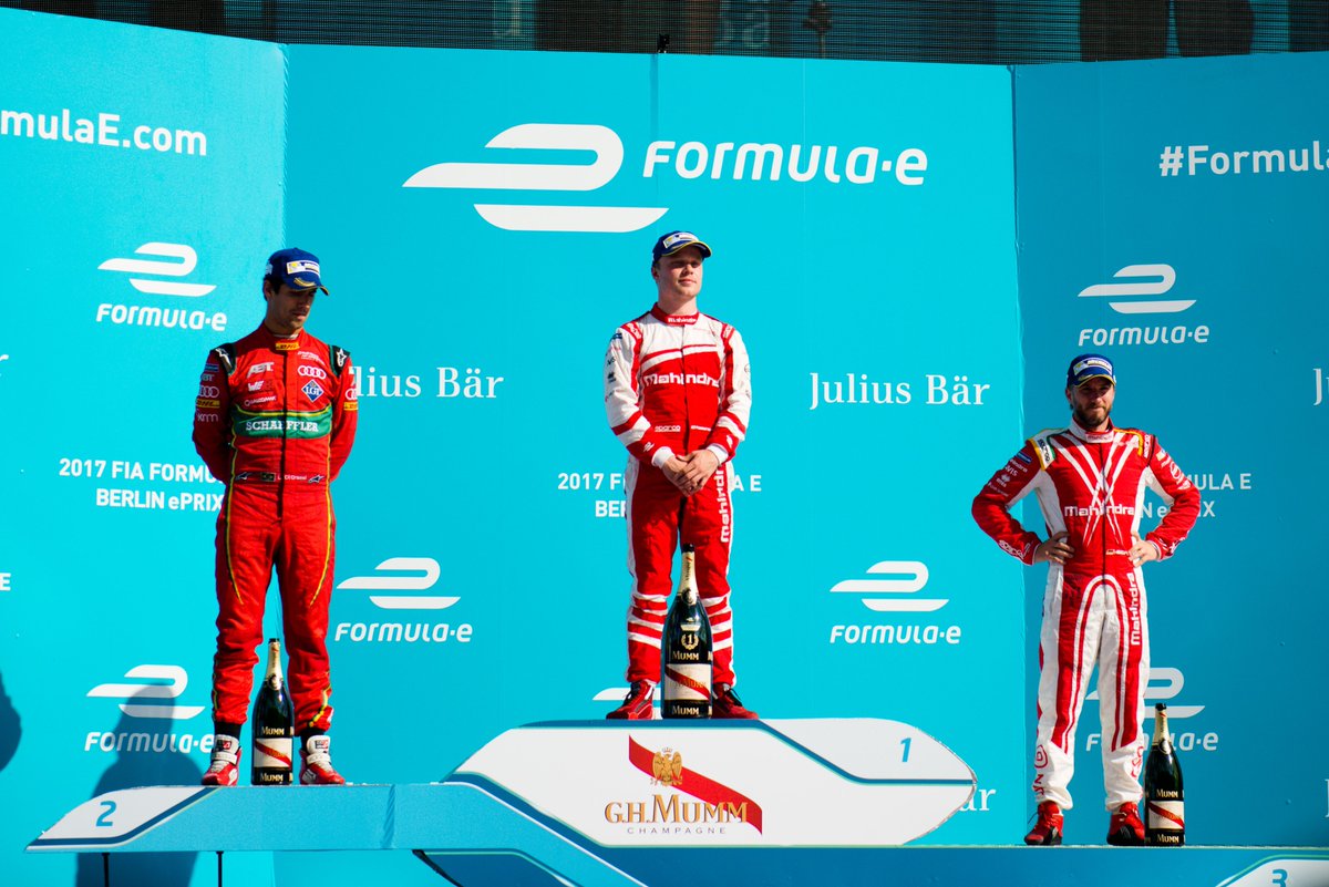 MahindraRacing's tweet image. #OnThisDay in 2017 we achieved a double podium in Berlin, with @FRosenqvist winning the race and @NickHeidfeld finishing 3rd 🏆🥉#TBT #Passioneers