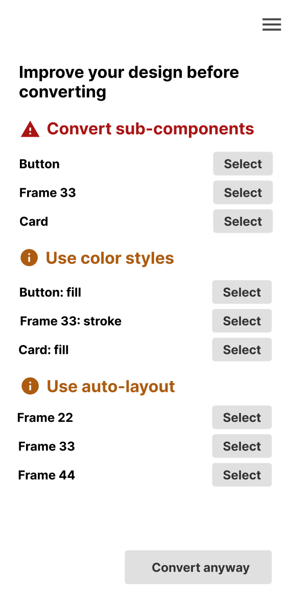 "Developer-friendly" code comes from "developer-friendly" design. That's an axiom (right?). 

So fae.dev is adding an extra step to help the designer to think like a developer and improve the design.

This will make design-to-code smooth, quick, and high-quality.
