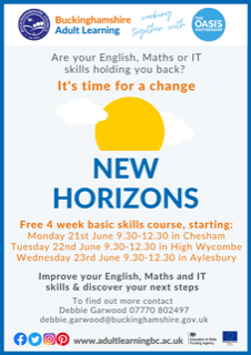 Theoasispartnership We Are Delighted To Be Working Together With Bucksadlearning To Deliver Free 4 Week Basic Skills Course New Horizons Starting 21st June Learning Skills Potential Growth T Co Feq9ugpw9m Twitter Theoasispartnership We Are Delighted To Be Working Together With Bucksadlearning To Deliver Free 4 Week Basic Skills Course New Horizons Starting 21st June Learning Skills Potential Growth T Co Feq9ugpw9m Twitter