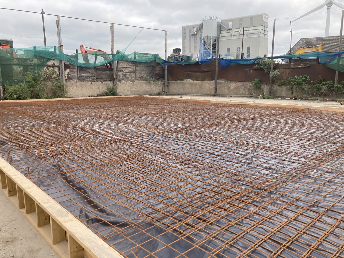 Ground slab all prepped and ready for the big pour on monday