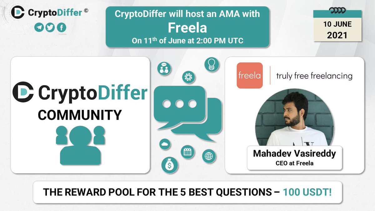 CryptoDiffer's tweet photo. ❗️Dear community, @CryptoDiffer will hold an AMA with @Freela_Official on the 11th of June at 2:00 PM UTC in the CryptoDiffer Telegram Chat!

The rewards pool for the best questions is 100 USDT!

CHAT 🗣 https://t.co/GuWY903QIt https://t.co/36XiN3P89r
