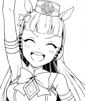 ゴルシちゃんが可愛く描けた気がする 