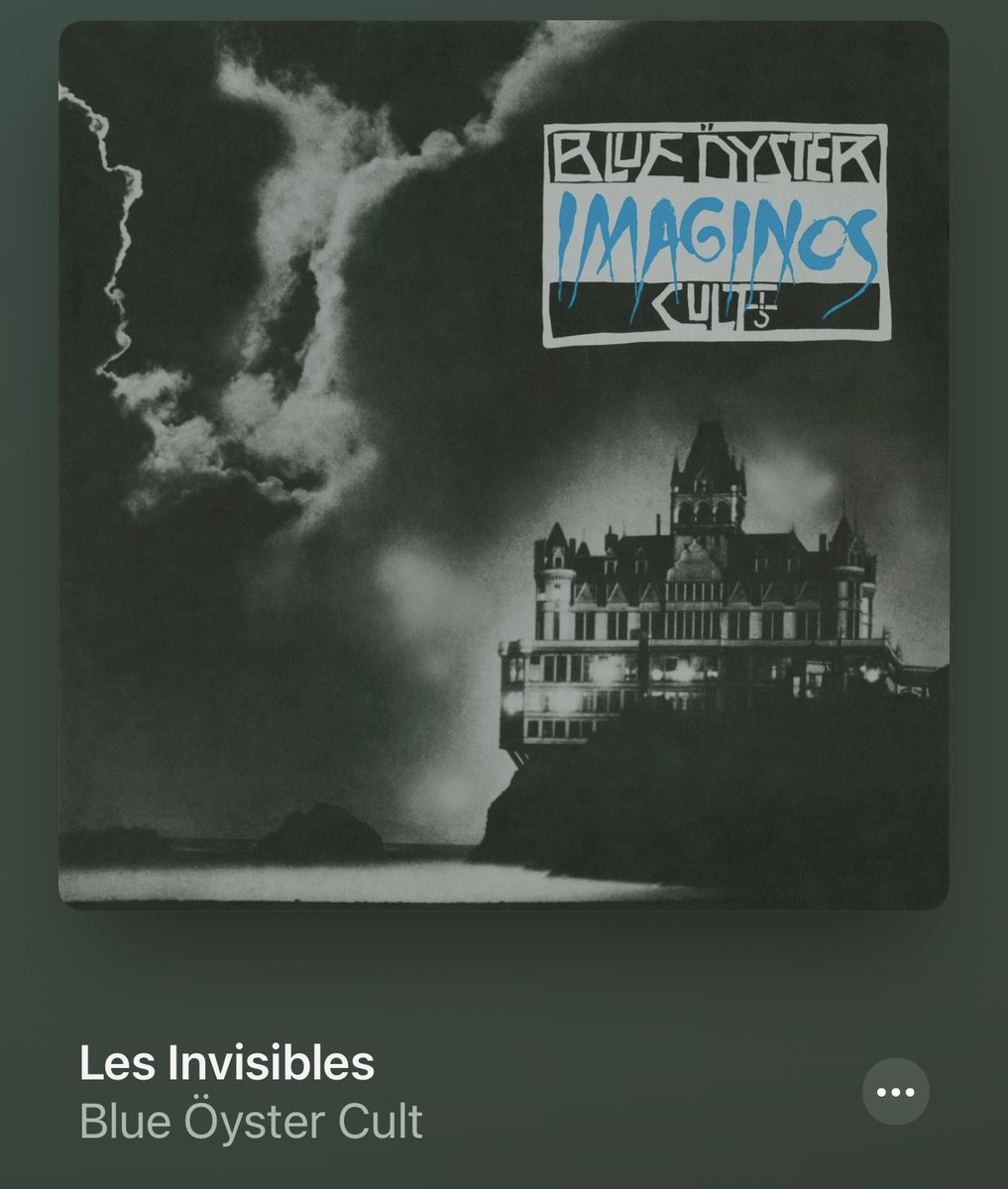 ‘7, 7, 7, 7!!!’

Les Invisbles…yeah I speak French! (Sorry to my Mauritian wife!)

Great track & album by Blue Öyster Cult. Imaginos, for some isn’t the most exhaled offering but personally it’s a massive favourite! 

BÖC!

Get involved!

#BlueÖysterCult #Imaginos #LesInvisibles