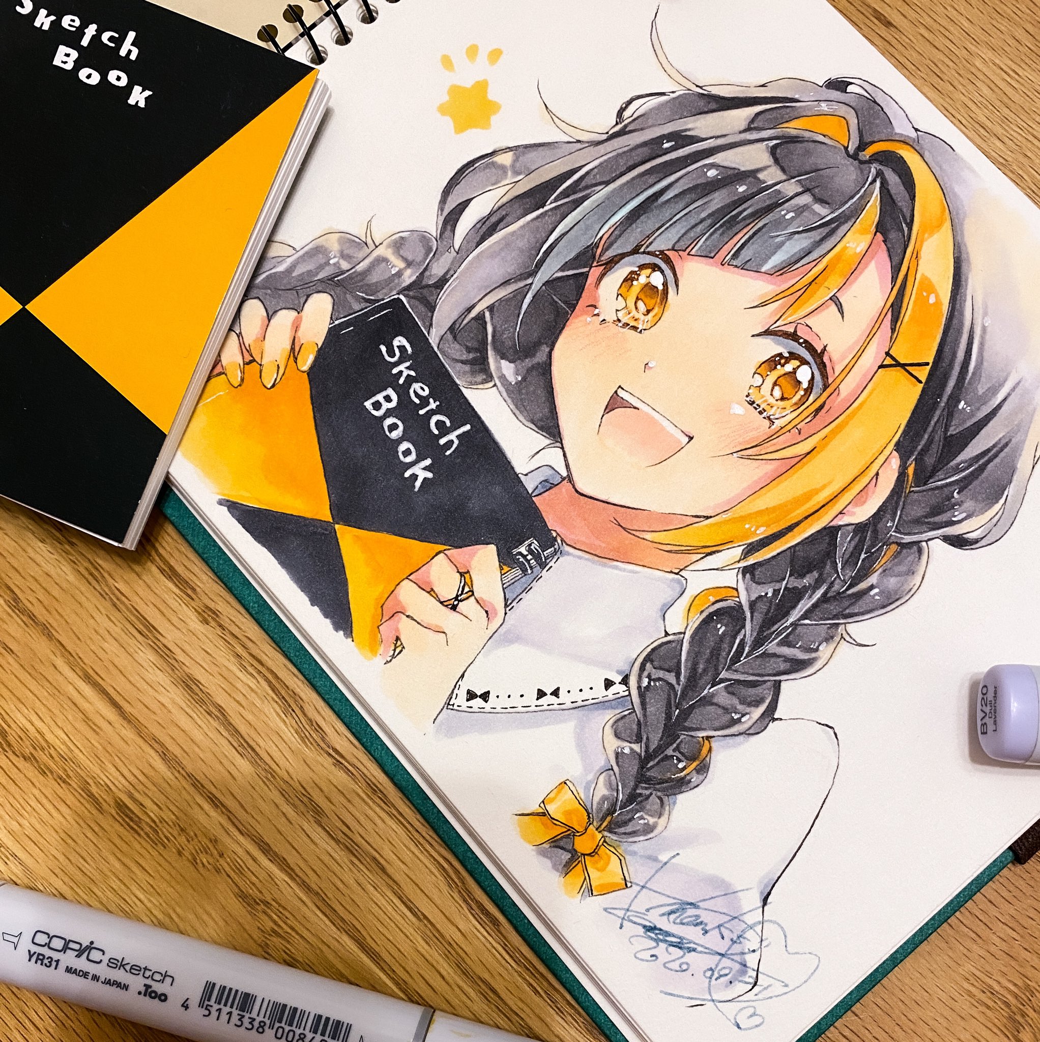 川名 スケッチブックの日に描いた マルマン図案紙の擬人化ちゃん コピック T Co Irovf37tsr Twitter