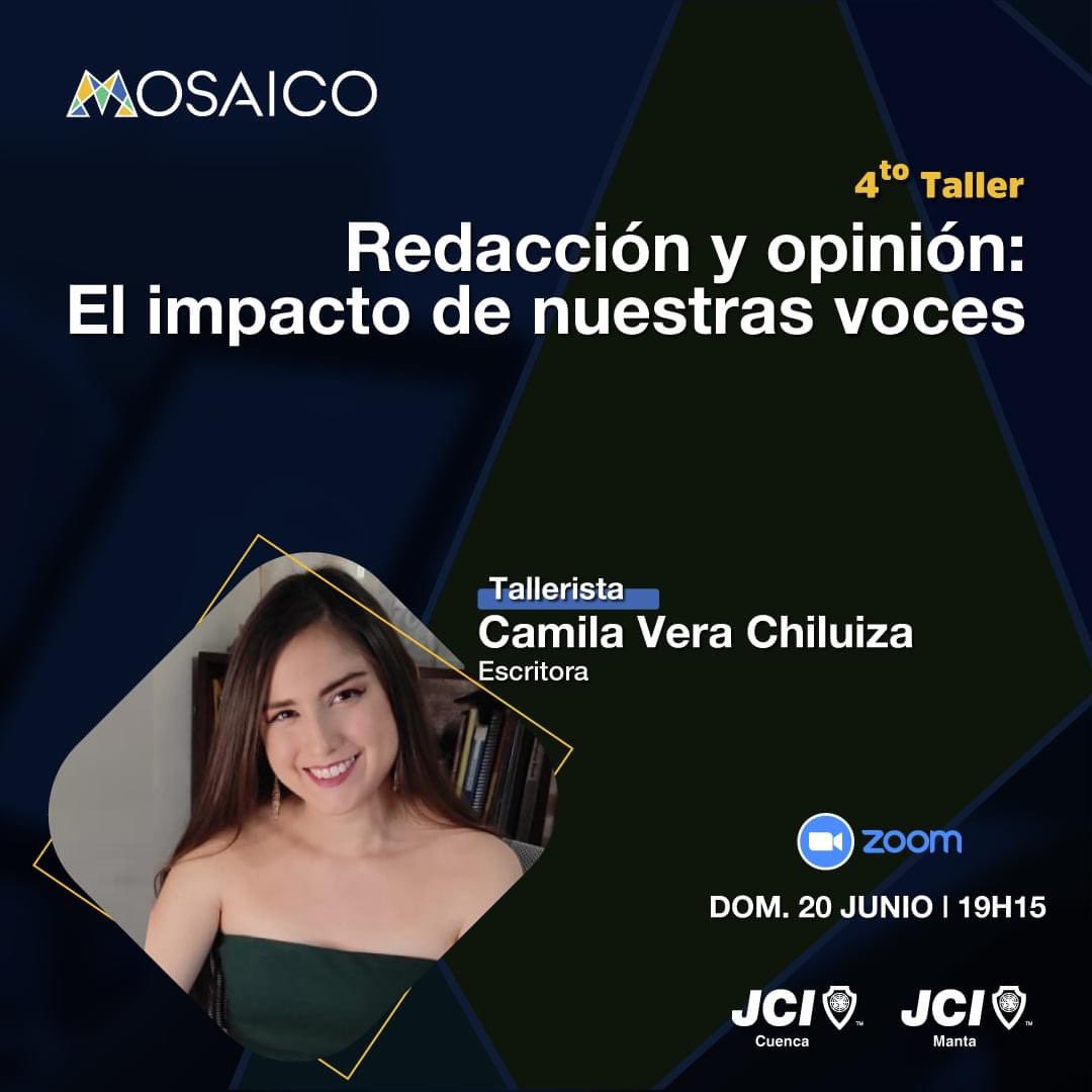 JCICuenca's tweet photo. #Mosaico

Presentamos a nuestros segundos talleristas, ellos dictarán “Taller Mosaico” el domingo 20 de Junio.

¿Ya te inscribiste? Acompáñanos dentro de este proceso de formación. 

Inscríbete aquí: https://t.co/ub2lV8AzoF

#JCIxCUE
@JCIEcuador https://t.co/nzeUrVYLIM