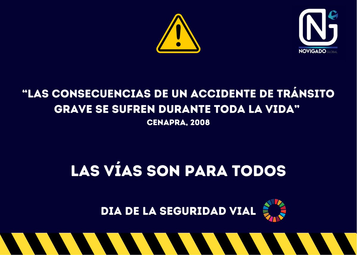 NovigadoGlobal's tweet photo. #DiaDeLaSeguridadVial #tecnologiaparamasseguridad #SeguridadVial #lasviassonparatodos https://t.co/e4qSnqLBD0