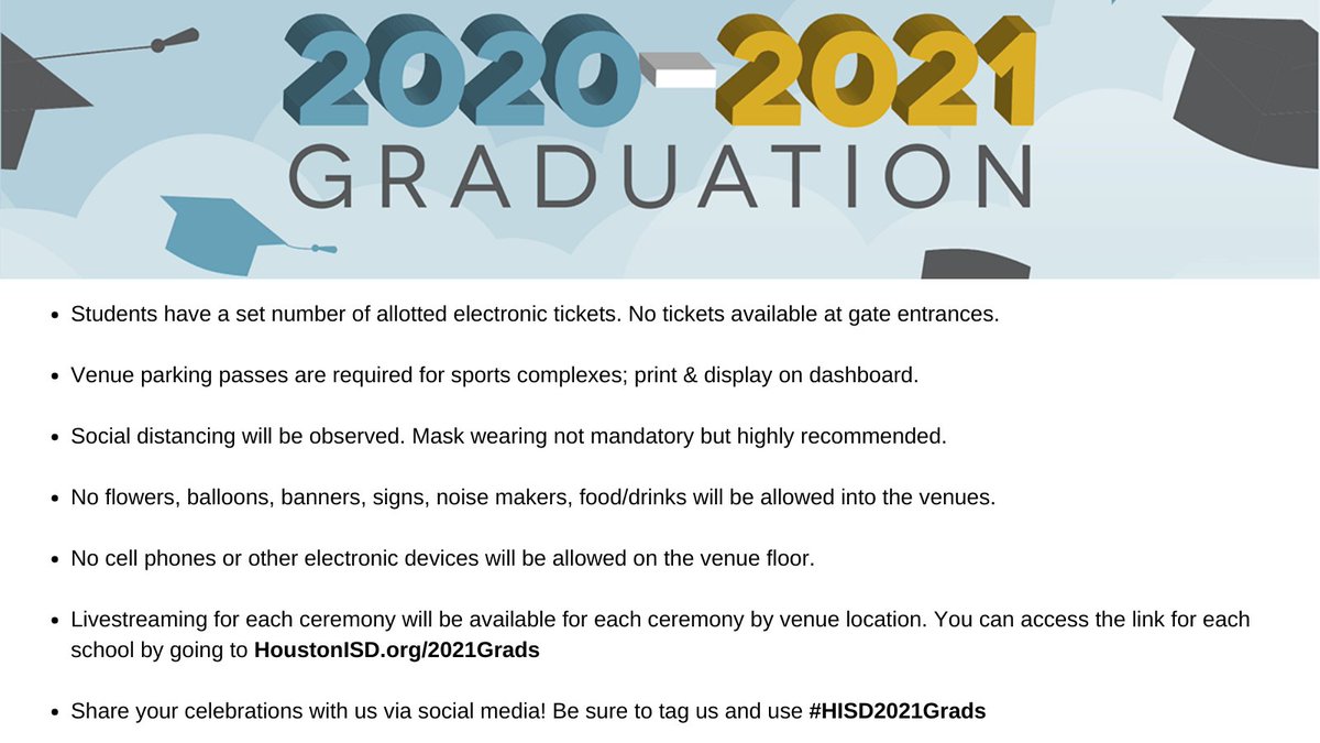 HoustonISD's tweet photo. Looking for all the details on #Classof2021 graduation? 👀👀👀 

Look no further: https://t.co/koE4jsssWg https://t.co/gpmeCjXowe