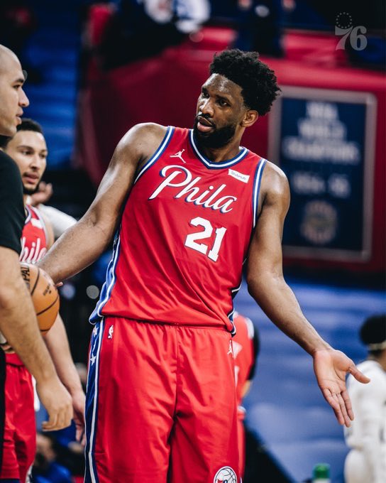 SIXERSSTRONG's tweet photo. TFW your friend tells you they haven’t voted @JoelEmbiid for the #NBACommunityAssist Award yet.

RT to vote for Jo!! https://t.co/x19jkAStxZ