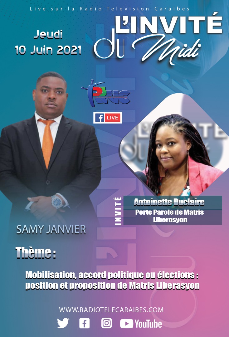 NettyDuclaire's tweet photo. Je suis l'invitée du midi, ce jeudi sur la @RTVCHAITI https://t.co/Vtwu4ojIAx