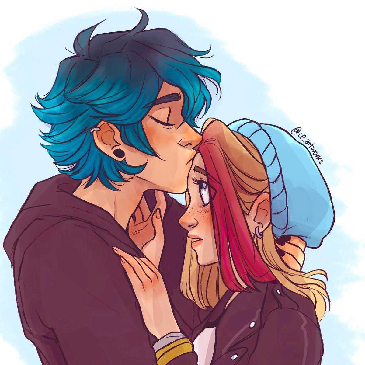 Brain freeze 🥶💖 #zoeka #lukzoe #zoe #luka #sketch