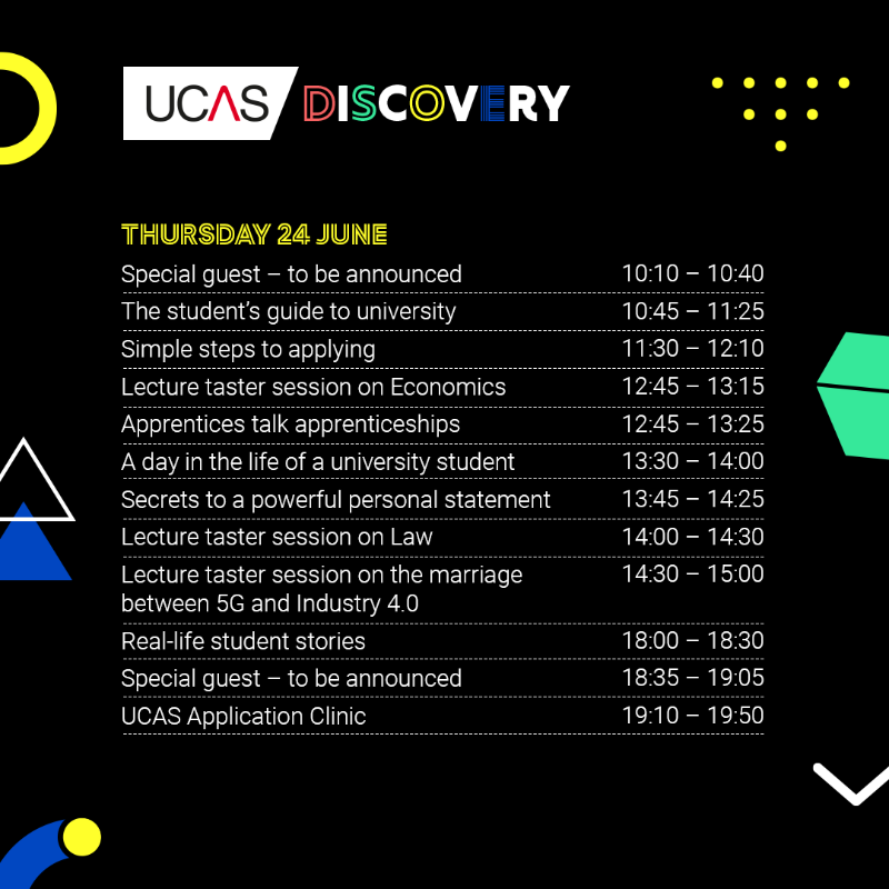 ucas_online's tweet photo. Teachers! We’re bringing a whole lot of inspiration, information, and live events, with everything your students need to get their future plans on track this summer – all packed into just one week!

Book now