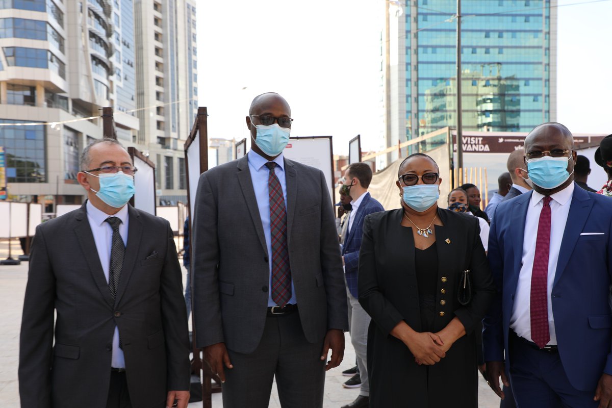 CityofKigali's tweet photo. Today @PudenceR, the Mayor of the City of #Kigali together with the EU Ambassador to Rwanda @nicolabellomo &amp; the Ambassador of @NLinRwanda launched the World Press Photo exhibition at Kigali Car Free Zone https://t.co/TbqpLTLFuN