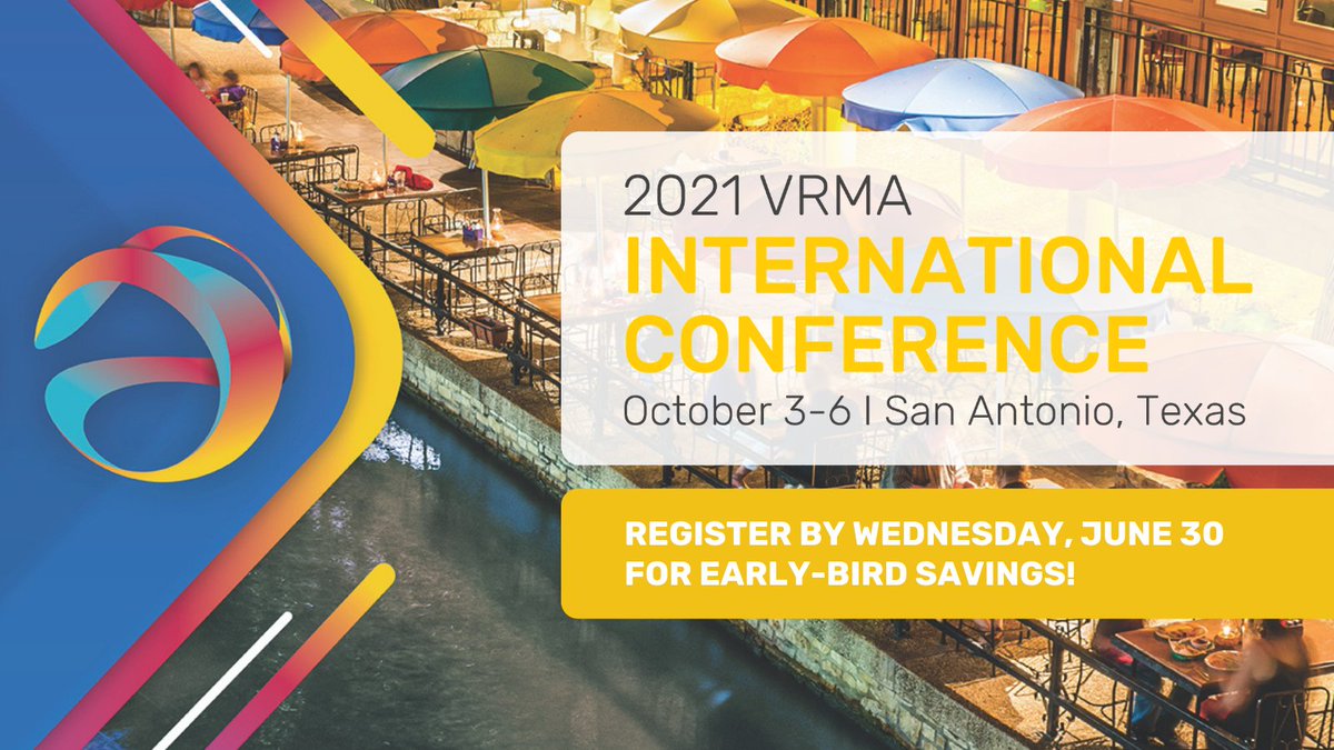 If you haven't registered for the 2021 #VRMAInternational Conference yet, what are you waiting for? 🤯 

Early-bird rates expire Wednesday, June 30! Register now to secure a limited-time discount to attend the event you've been waiting all year for: bit.ly/2PKfDiU