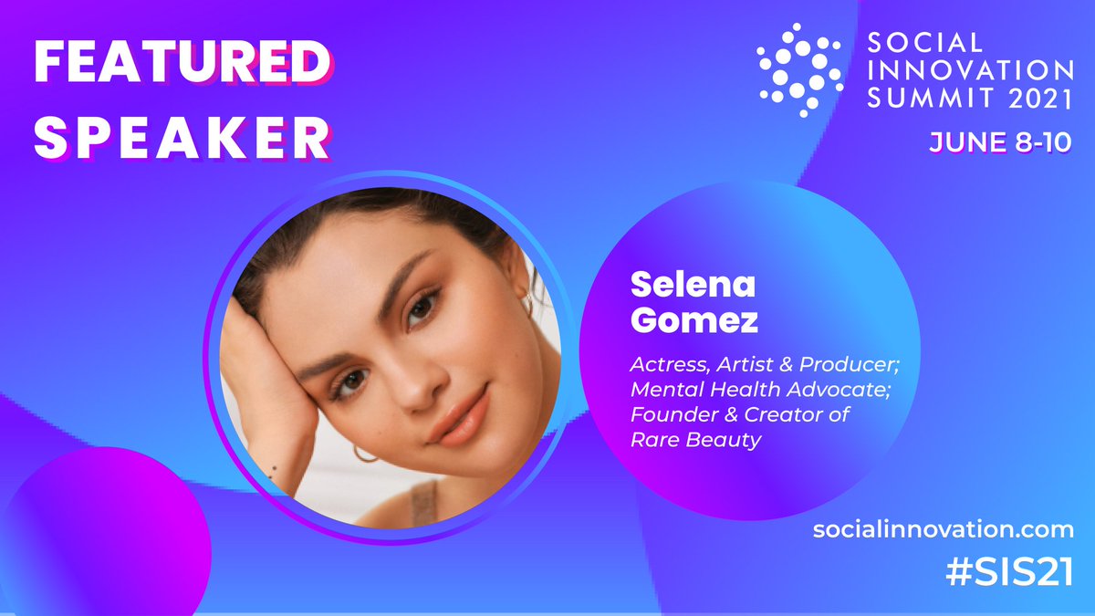 Selena Gomez (@selenagomez) on Twitter photo Tune in live TODAY at 2:45pm ET as I join <a href="/socinnovation/">Social Innovation Summit</a> & @iammarleydias to discuss mental health and the work <a href="/rarebeauty/">Rare Beauty</a>'s Rare Impact Fund is doing to reduce the stigma & increase access to services. #SIS21 vimeo.com/event/1029314 Tune in live TODAY at 2:45pm ET as I join <a href="/socinnovation/">Social Innovation Summit</a> & @iammarleydias to discuss mental health and the work <a href="/rarebeauty/">Rare Beauty</a>'s Rare Impact Fund is doing to reduce the stigma & increase access to services. #SIS21 vimeo.com/event/1029314