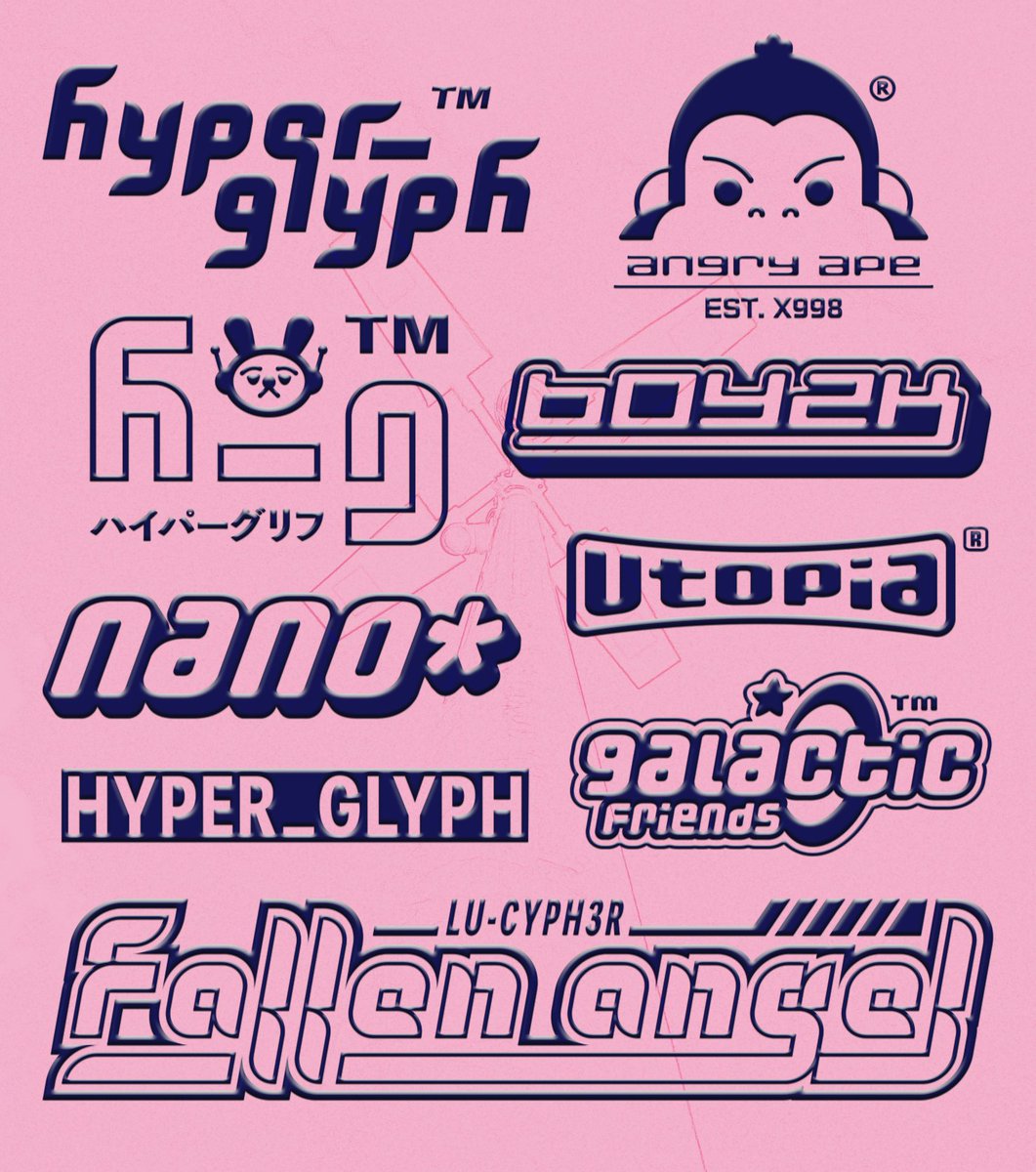 ghoulkid86's tweet photo. Collection of recent logos using mainly my own fonts, two of which are available at https://t.co/MlHJ6osF9k https://t.co/W58kpDGgCX
