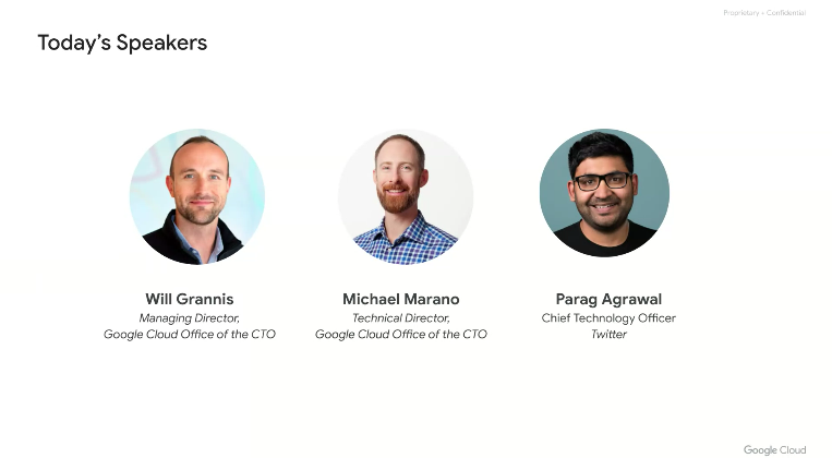 Getting an update from  <a href="/Google/">Google</a>'s Office of the #CTO today with:

- <a href="/granniswill/">Will Grannis</a>
- <a href="/mmarano/">Michael Marano</a> 
- <a href="/Twitter/">Twitter</a>'s #CTO <a href="/paraga/">Parag Agrawal</a>

The office was started about 5 years ago. Have gone from POCs to more strategically important projects.

#digitaltransformation #cloud #innovation