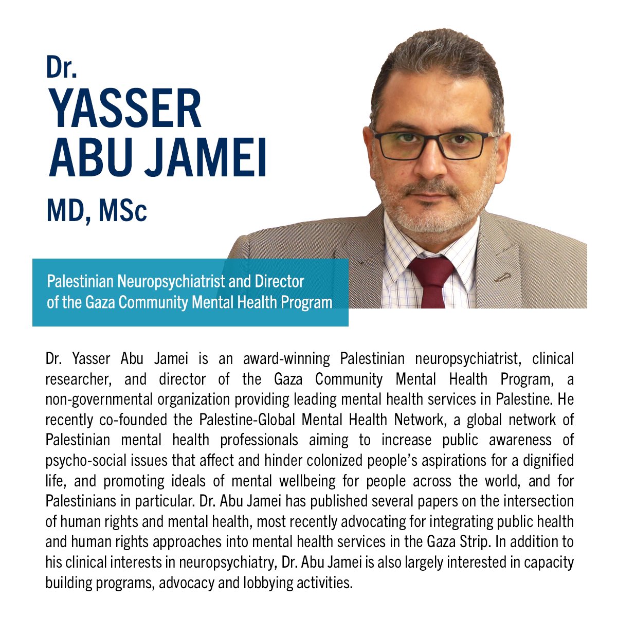 APS_UTM's tweet image. THIS SATURDAY 2PM EST 📣‼️
Get to know our third speaker, Dr. Yasser Abu Jamei! Remember to register for our event with @Sci4Pal and @UTMBiology “Education Under Occupation: The Impact of Gaza Blockade on Palestinian Education”

bit.ly/2TDj24G