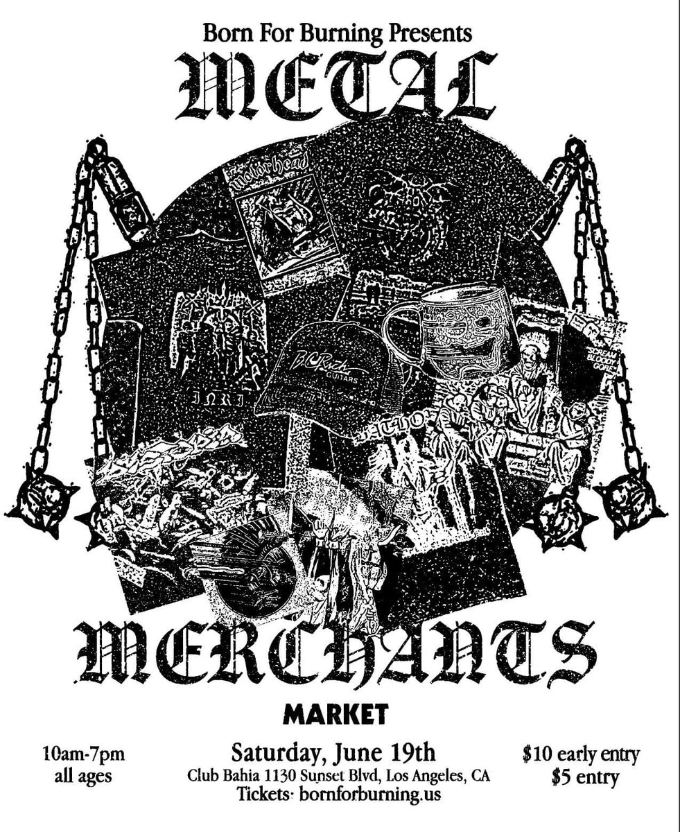 metaldjwill2's tweet photo. #bornforburning #clubbahia #losangeles Less than two weeks until Metal Merchants Market. Vendor list can be seen here: https://t.co/XXjHQOTJYQ https://t.co/7Ynt5U4ShH