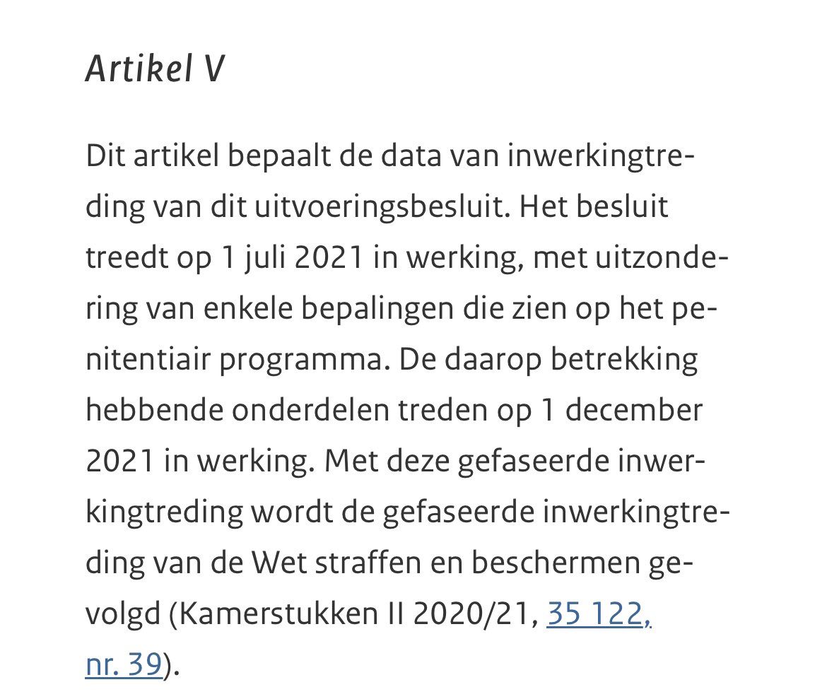 JoepLindeman's tweet photo. Uitvoeringsbesluit Wet straffen en beschermen iwtr per 1-7-2021 en 1-12-2021: https://t.co/skF0ka1DQo https://t.co/TCfHA6jgo2