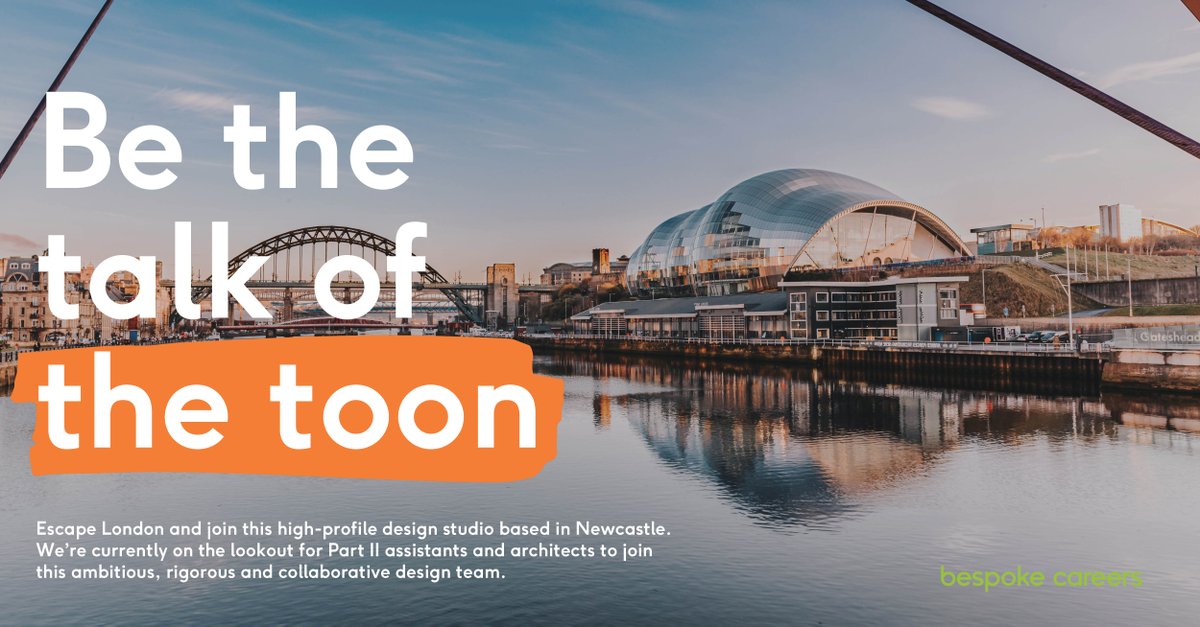 Want to be the talk of the toon? We're looking for Part II Assistants &amp; Architects to join this high-profile design studio based in #Newcastle! Looking to escape London or already live up North? This is the role for you! Apply now via our website: ow.ly/tKYe50F7c9Y