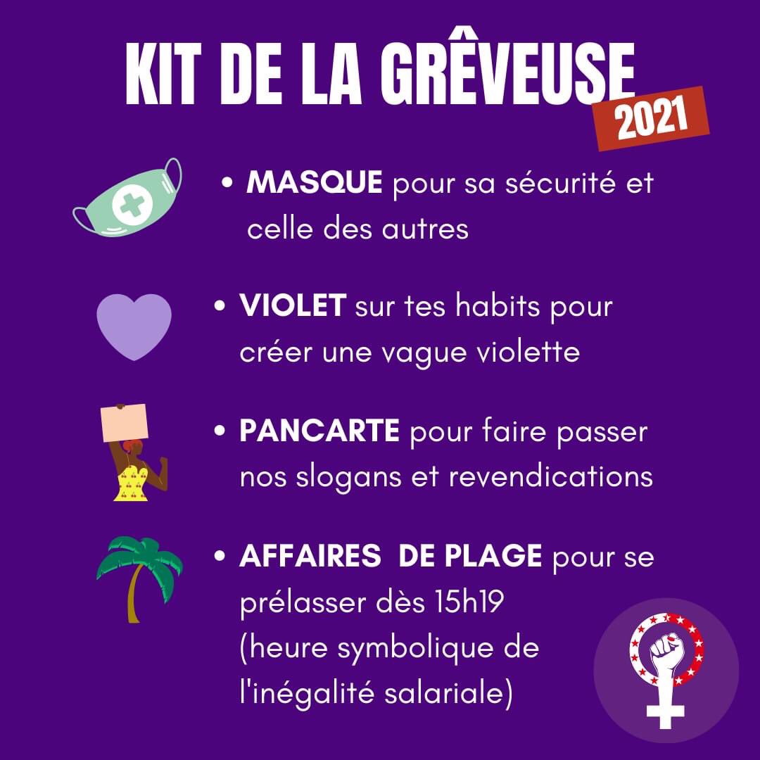 14 JUIN 2021 : Prépare ton kit de la grêveuse et rejoins le wagon féministe qui descendra le Rhône jusqu'à Lausanne pour la grève du 14 juin 2021 !

Toutes les infos et horaires sur notre site collectif-femmes-valais.ch