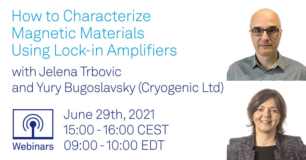 CryogenicLtd's tweet photo. Join our webinar with @Zhinst to learn about the basics of magnetism and material characterization using common methods such as Vibrating Sample Magnetometer and AC susceptibility.
https://t.co/MoMdCtjOnS

#magnetism #VSM #acsusceptibility #lockinamplifiers https://t.co/UkNKFJ3IwP
