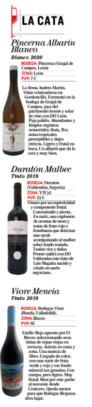 JavierPerezARGI's tweet photo. 🗞️En mi #CataJPA os sugiero estos tres vinos en @DiarioCyLMundo
🍷 #Pincerna - @CRDOLEON
🍷 @RiberaDuraton - #VTCyL
🍷 @BodegasViore - @DOBierzo https://t.co/g1LSDBBGxd