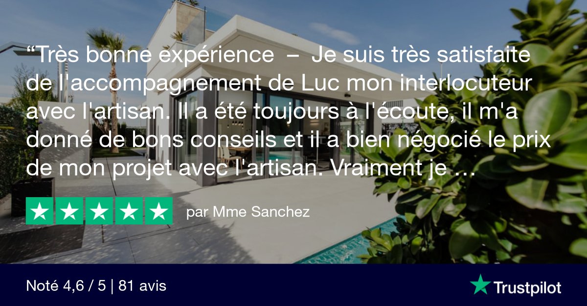 AvisWorkAdvisor's tweet photo. ⭐️⭐️⭐️⭐️⭐️ NOUVEL AVIS WORKADVISOR | L'ambassadeur de votre satisfaction 

Encore un client satisfait des services de WorkAdvisor 🤩

Faites-vous accompagner par Luc pour vos projets de Rénovation, d'Agrandissement et de Construction à dans le Gard... 

https://t.co/yFBifdbPZM https://t.co/1efDVy5InM
