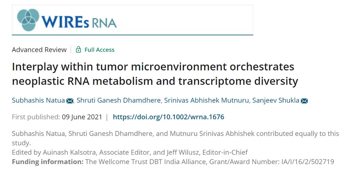 Subhashis Natua (@snatua) on Twitter photo Hot off the press! Third publication from my Masters! A big shoutout to my highly talented co-authors, <a href="/DhamdhereShruti/">Shruti Dhamdhere</a> and <a href="/Mutnuru_SA/">SRINIVAS ABHISHEK MUTNURU</a>! Many thanks to Dr. Sanjeev Shukla <a href="/sanjeevtmc/">Sanjeev Shukla</a> for his constant support and guidance!
onlinelibrary.wiley.com/doi/full/10.10โฆ Hot off the press! Third publication from my Masters! A big shoutout to my highly talented co-authors, <a href="/DhamdhereShruti/">Shruti Dhamdhere</a> and <a href="/Mutnuru_SA/">SRINIVAS ABHISHEK MUTNURU</a>! Many thanks to Dr. Sanjeev Shukla <a href="/sanjeevtmc/">Sanjeev Shukla</a> for his constant support and guidance!
onlinelibrary.wiley.com/doi/full/10.10โฆ