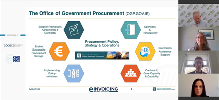 eolasmagazine's tweet photo. Public Procurement Conference 2021

On stage now ➡️

Declan McCormack, @procurement_ie outlining the latest in eInvoicing in Ireland

#ProcurementIreland https://t.co/fgR5IivpXY