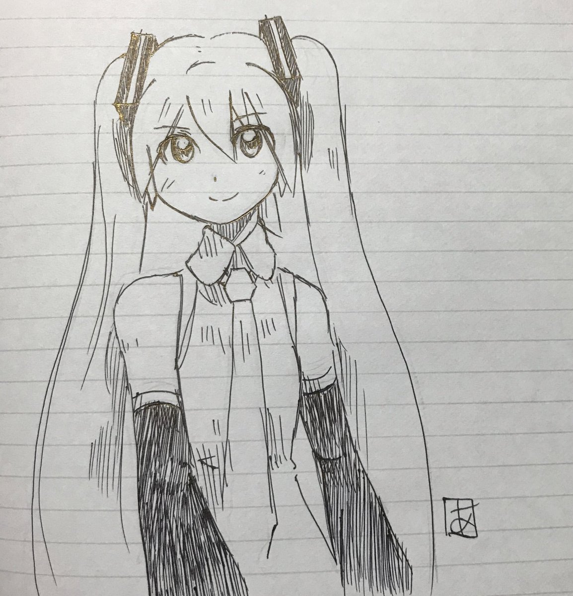 #初音ミク
ノート落書き 過去絵 