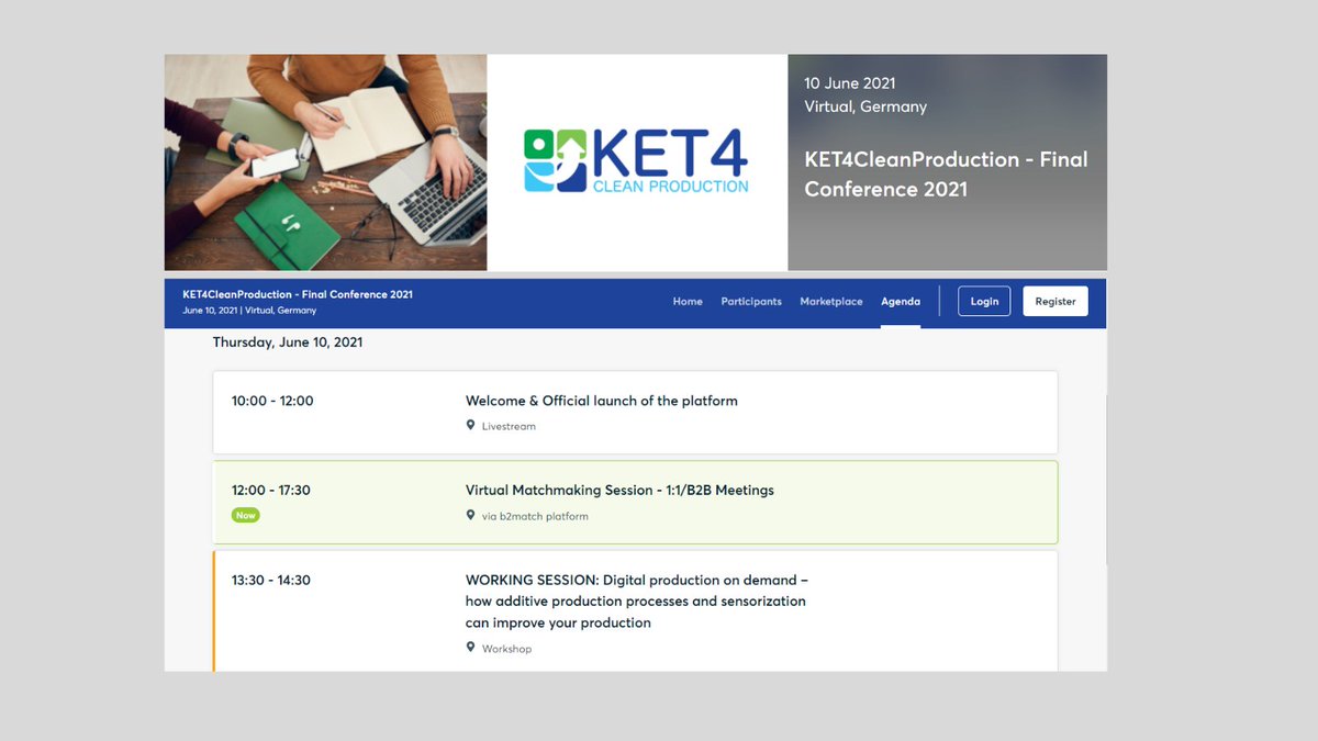 More than 120 participants from #SMEs, #Industry, R&amp;D Institutions and #EEN are currently discussing technology collaboration opportunities at KET4CP Final Conference 2021. Meet them here: …tion-final-conference-2021.b2match.io 
#KETs, #SMEs, #EEN, #EUGreenWeek