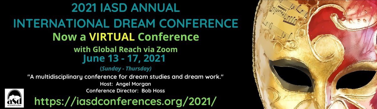 Looking forward to the (virtual) 37th annual conference of the International Association for the Study of Dreams, starts Sun 13th. Keynotes include <a href="/MangoTore/">Tore Nielsen</a> @umontreal on sleep onset dreams, <a href="/MRNadorffPhD/">Michael R. Nadorff, Ph.D.</a> <a href="/msstate/">Mississippi State</a> on nightmares. 
Details &amp; registration:
iasdconferences.org/2021/