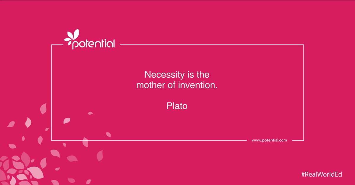 PotentialCom's tweet photo. “Necessity is the mother of invention.” - Plato
How important do you think invention and innovation are in business?
Share your opinion in the comments below 👇
#RealWorldEd #inspiration #motivationquotes #innovation #quoteoftheday #quotes #Tips https://t.co/FtuF8V1gQc