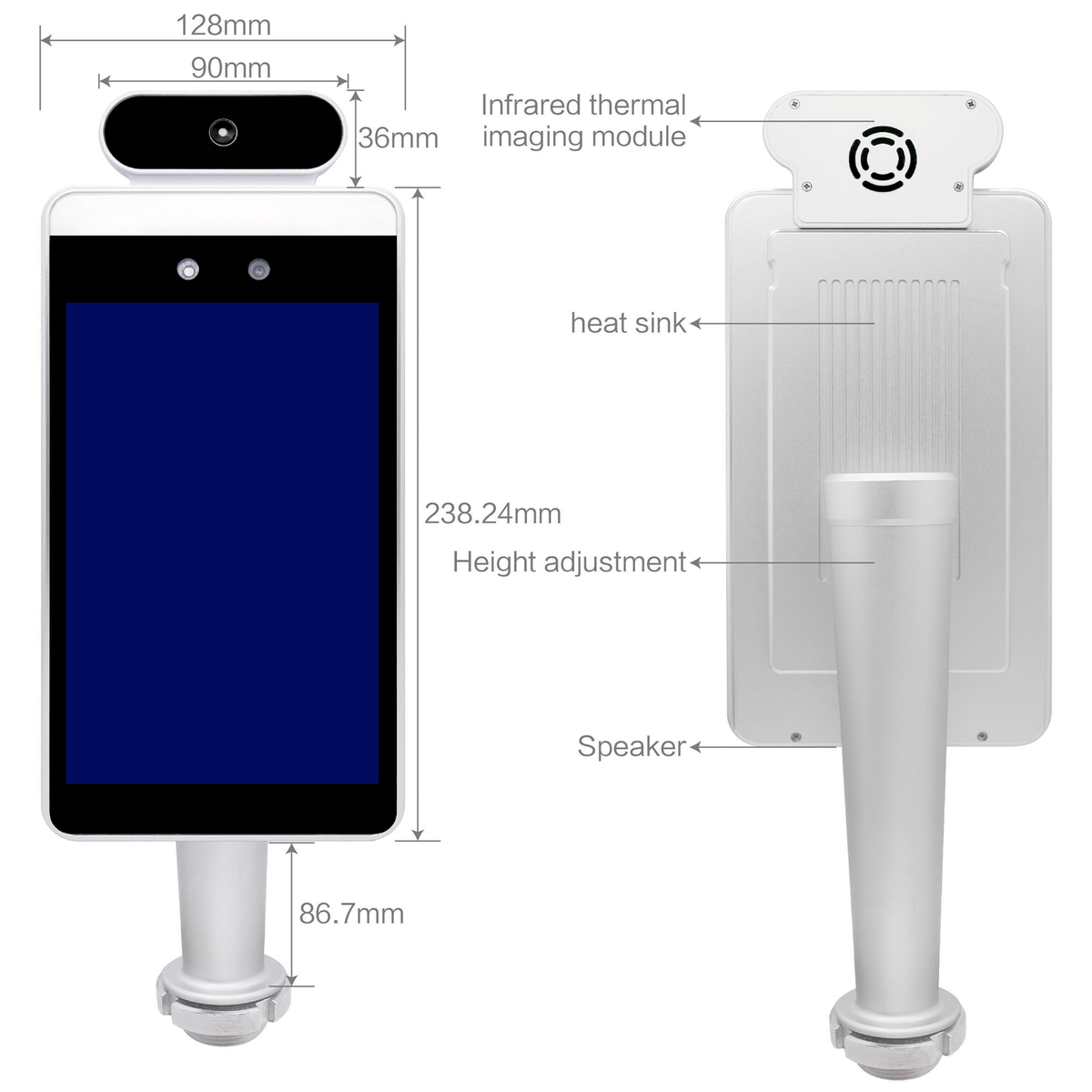 precisionfg's tweet photo. Introducing Temperature Scanner Kiosk with Wall Mount. Providing real-time protection and peace of mind for your organization and its customers. Temperature and facial scanners with < 0.5 degrees Celsius accuracy.https://t.co/cvKZyQRTzS https://t.co/V4YRgEnBJw