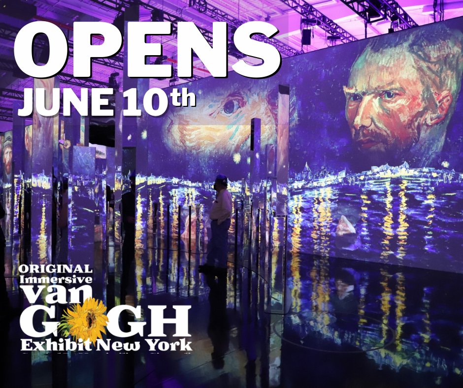 Yes, it happens today! 
Immersive Van Gogh is officially open in New York City (Pier36)! 
Tickets at vangoghnyc.com  
---
#immersivevangoghny #vangoghny #vangoghnewyork