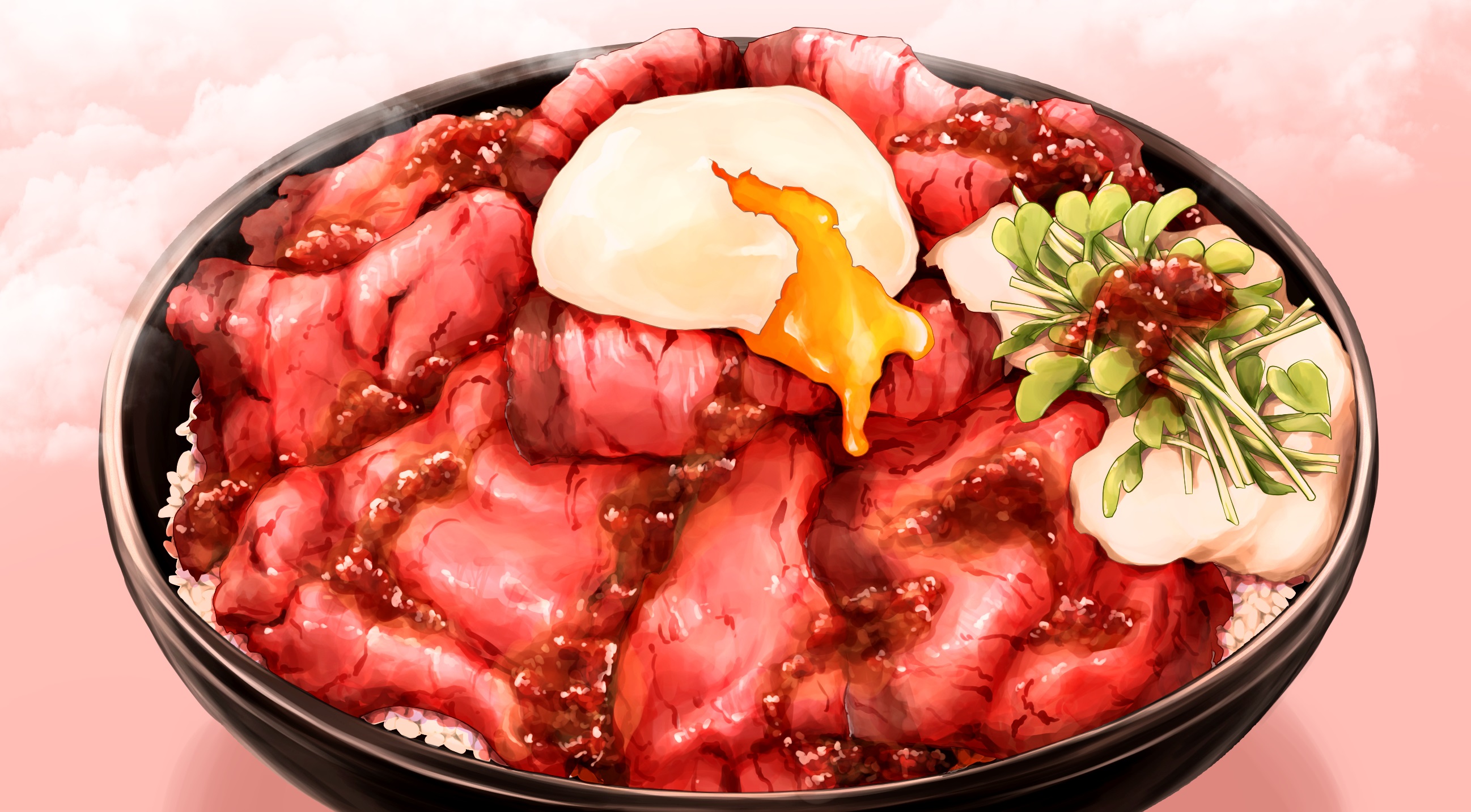 邑楽野 粉達摩 百三十二 ローストビーフ丼 絵描きさんと繋がりたい イラスト T Co 6dtoohxaa8 Twitter