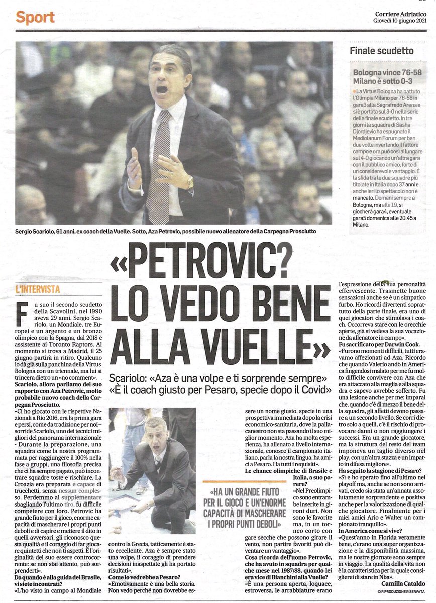 Intervista a <a href="/sergioscariolo/">Sergio Scariolo</a>

 Corriere Adriatico