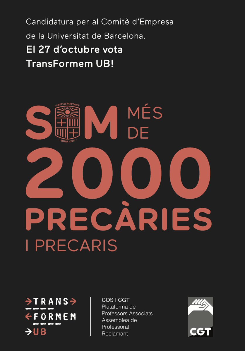 A la <a href="/UniBarcelona/">Universitat de Barcelona</a> el professorat associat cobra entre 198 € i 569 € bruts al mes. La taula salarial més baixa per aquesta categoria malgrat que imparteix docència estructural i fa recerca ✨GRATIS✨. Ho venim denunciant fa anys👇