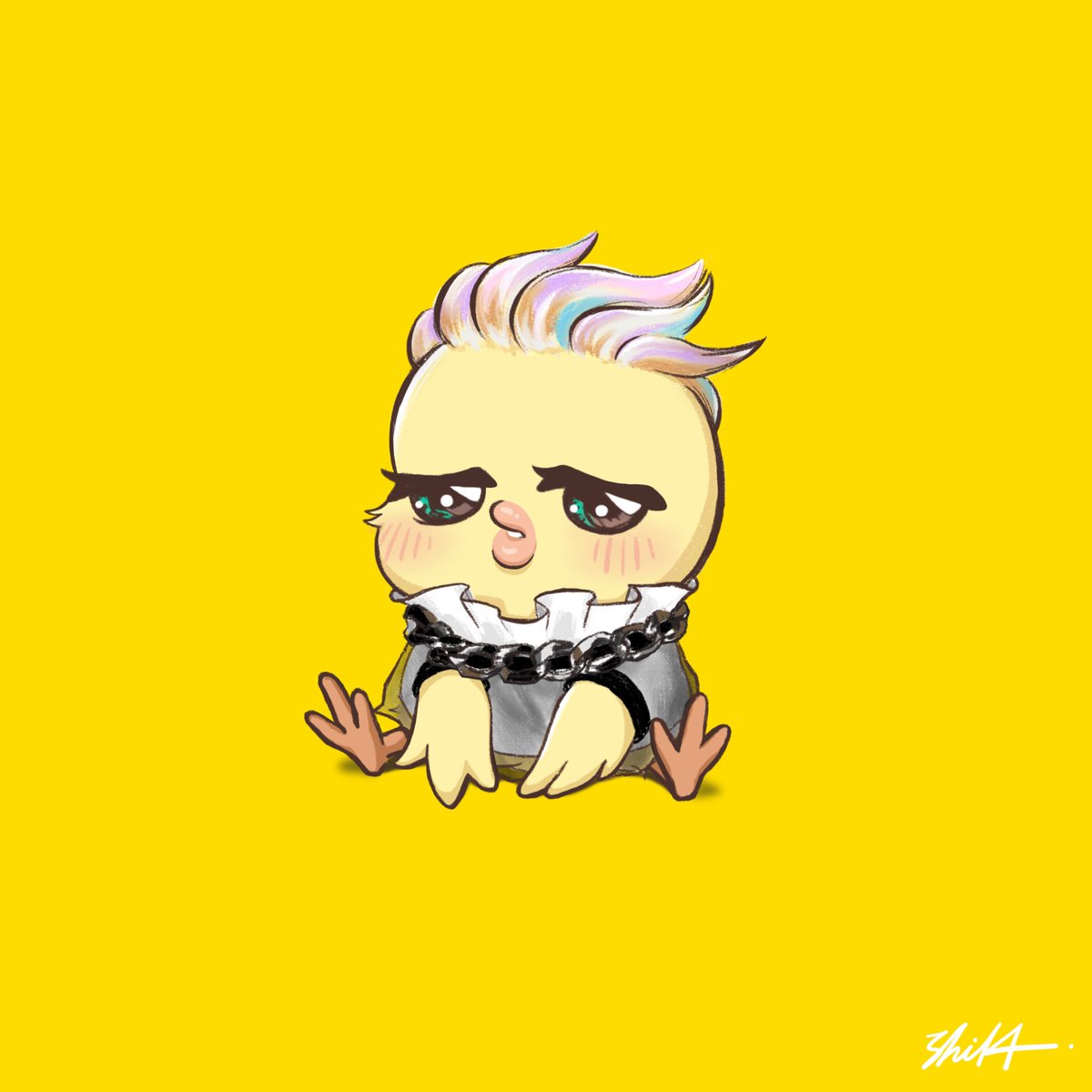 「アンニュイな雰囲気🐥🌈

#BTS_BUTTER #JIMIN 
#JKさん」|しらたまのイラスト