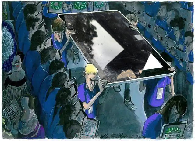 Jeremymortimer's tweet photo. @MartinRowson The Apple Store today... https://t.co/dkYIb3Y9DY