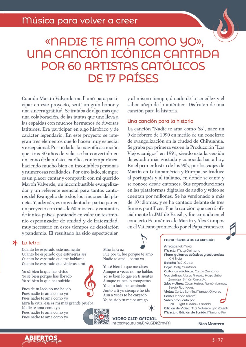 RT <a href="/soynicomontero/">NICO MONTERO</a>: Mi nueva entrada en la legendaria Misión Joven - <a href="/MJ_revista/">Misión Joven</a>  con la canción de mi querido <a href="/martinvalverde/">MARTIN VALVERDE</a> "Nadie te ama como yo", un canto a la esperanza en tiempos de pandemia.