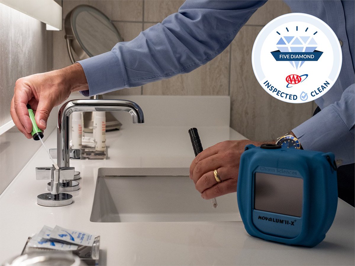 AAAnews's tweet photo. To meet the needs of today’s travelers, AAA is enhancing its Diamond hotel inspections with surface cleanliness testing. Hotels that meet our standards will now also be recognized as Inspected Clean. Learn more: https://t.co/hq1cB4PRGN #AAADiamonds #InspectedClean https://t.co/8EdcKLmyaO