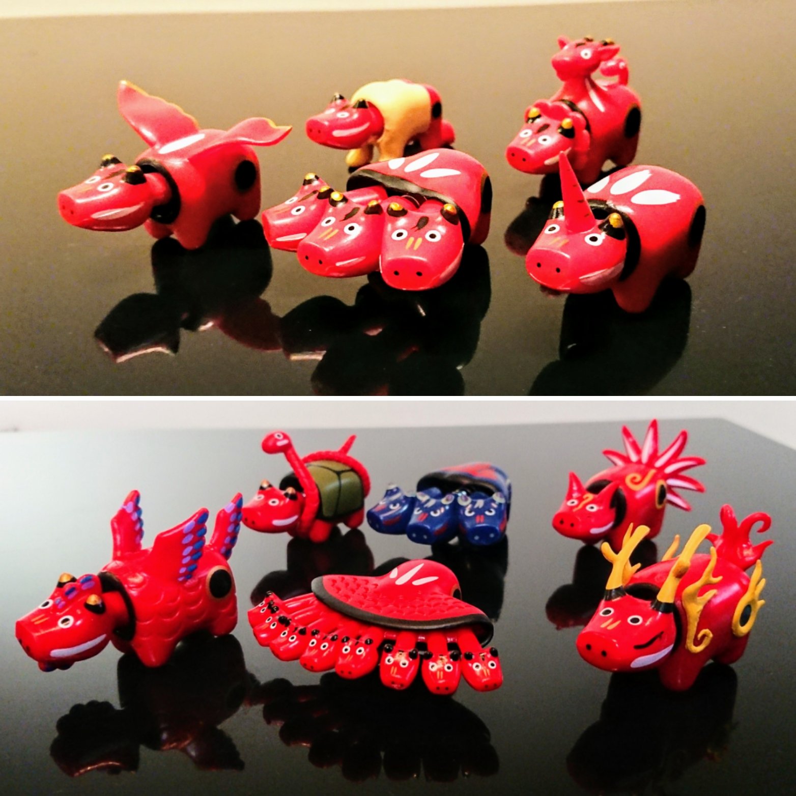 神獣ベコたち 激レア3種セット シークレット 銀 赤べこ ガチャ 神獣ベコたち 激レア3種セット シークレット 銀 赤べこ ガチャ