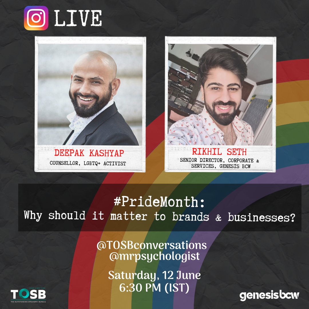 Burson India (@bursonindia) on Twitter photo Let's talk about Pride! Why businesses must be a part of the conversation and how we can authentically bring the spirit of this month to our workplaces. Join in the conversation with #LGBTQ activist <a href="/deepakkashyap86/">Deepak Kashyap</a> & <a href="/RikhilSeth/">Rikhil Seth</a> Senior Director, Corporate & Services @GenesisBCW Let's talk about Pride! Why businesses must be a part of the conversation and how we can authentically bring the spirit of this month to our workplaces. Join in the conversation with #LGBTQ activist <a href="/deepakkashyap86/">Deepak Kashyap</a> & <a href="/RikhilSeth/">Rikhil Seth</a> Senior Director, Corporate & Services @GenesisBCW
