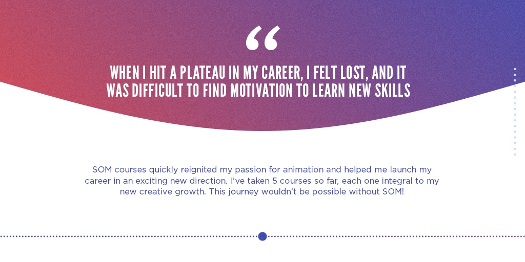 SchoolOfMotion's tweet photo. Meet @deannajreilly 5-time SOM alum! Deanna started with Animation Bootcamp, then came Explainer Camp jumped to C4D Basecamp, Advanced Motion Methods was next, and finally C4D Ascent! What a journey! 👏⁠  

Ready to start YOUR own creative journey? ➡️ https://t.co/HHCV7UTE6G https://t.co/yXrqmJoY1E